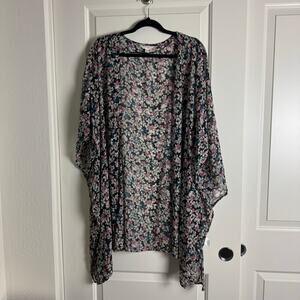 Time & Try Floral Kimono 2X